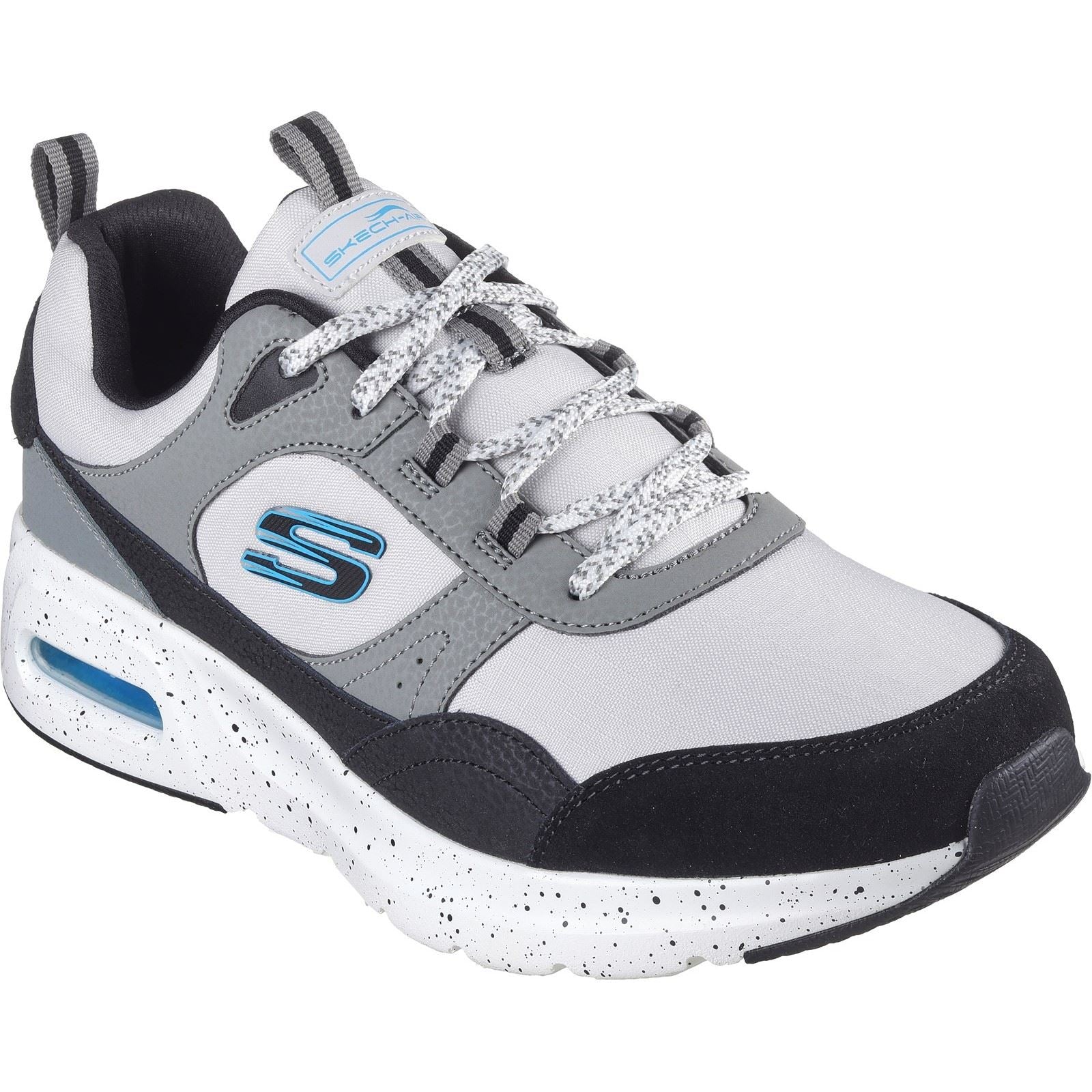 Skechers Skech-Air Court - Yatton Baskets Pour Hommes En Cuir Gris/Multicolore