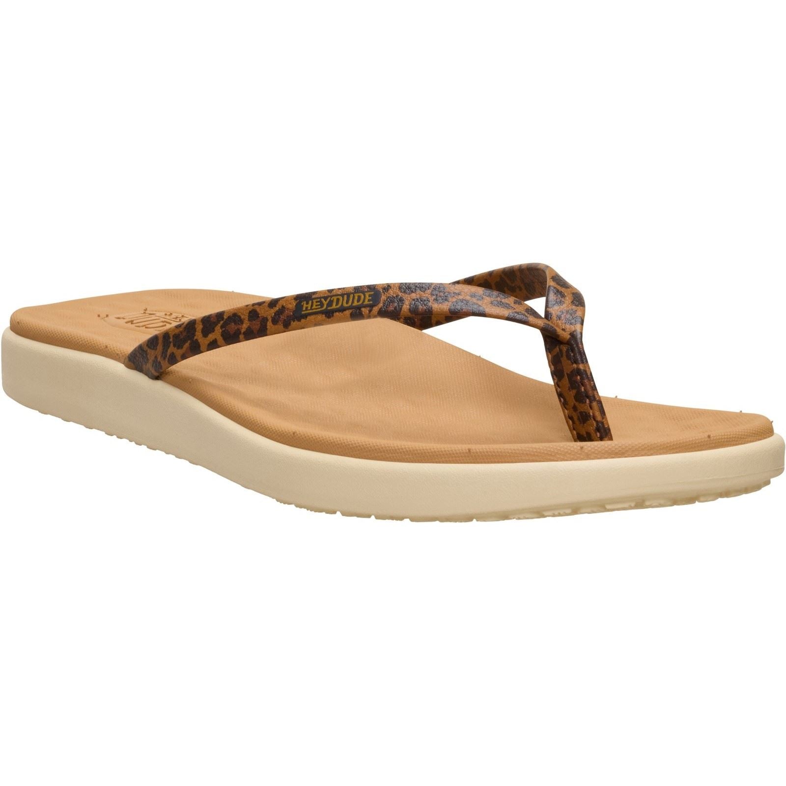 HEYDUDE Maui Breeze Tongs En Léopard Fauve Pour Femmes En Polyuréthane