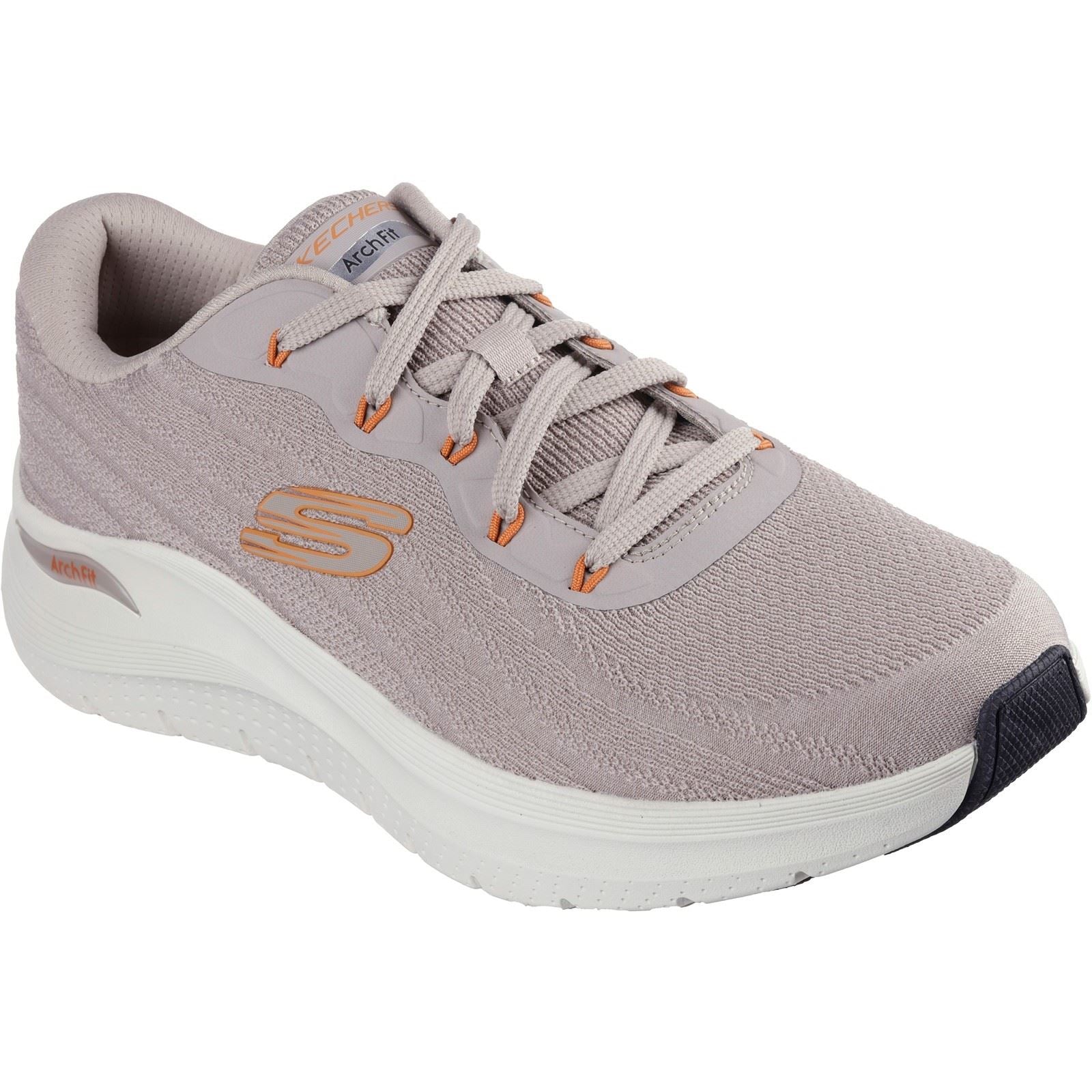 Skechers Arch Fit 2.0 Road Wave Baskets Pour Hommes En Toile Taupe/Orange