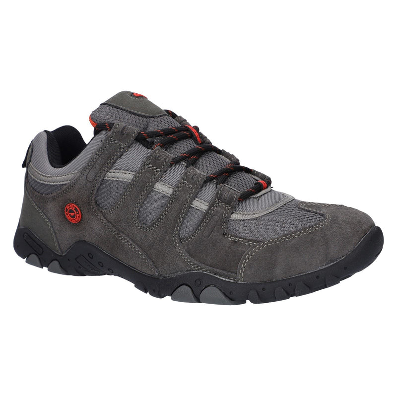 Hi-Tec Quadra II Chaussures De Randonnée Pour Hommes En Suède Gris / Rouge Vif