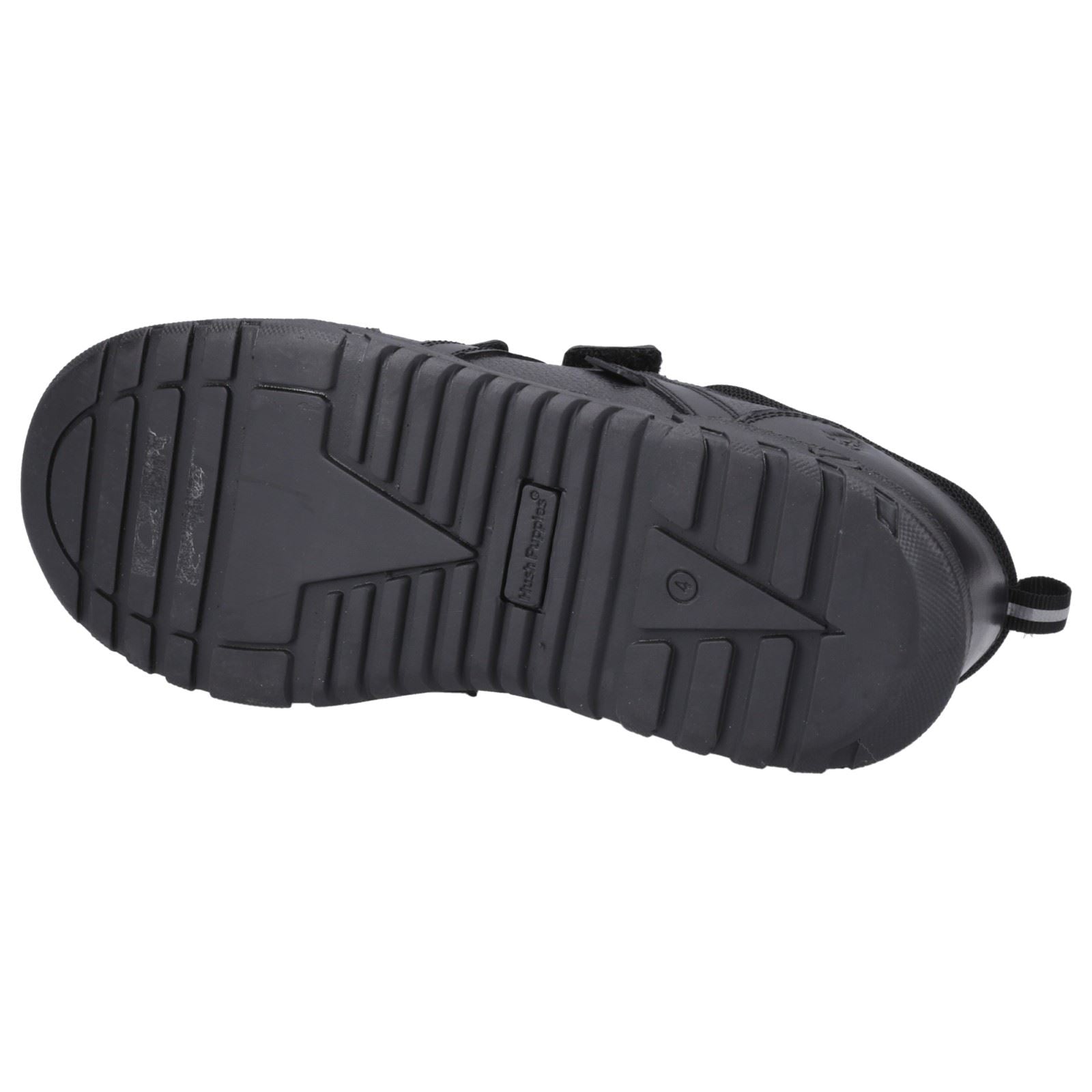 Hush Puppies Spencer Senior Chaussures Noires Pour Garçons En Cuir.