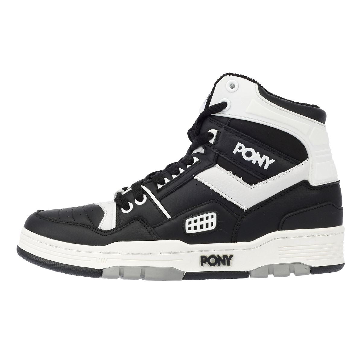 Pony M_100 Baskets En Cuir Noires/Blanches