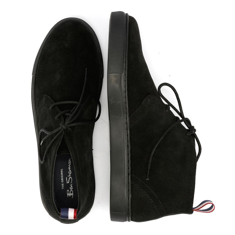Ben Sherman Parka Bottes Noires En Daim Pour Hommes