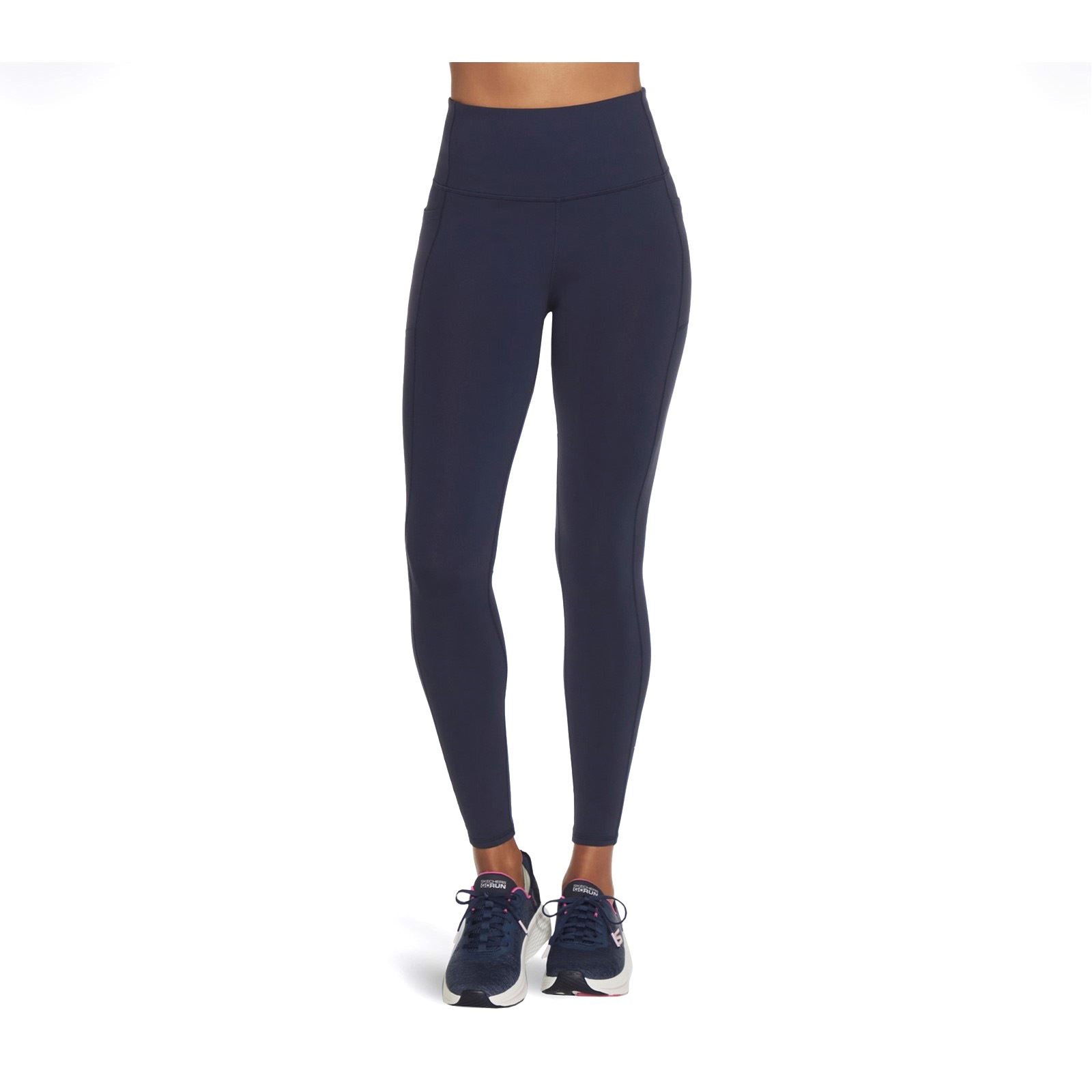 Skechers Performance GOWALK Wear High Waisted Leggings De Sport Bleus En Nylon Pour Femmes