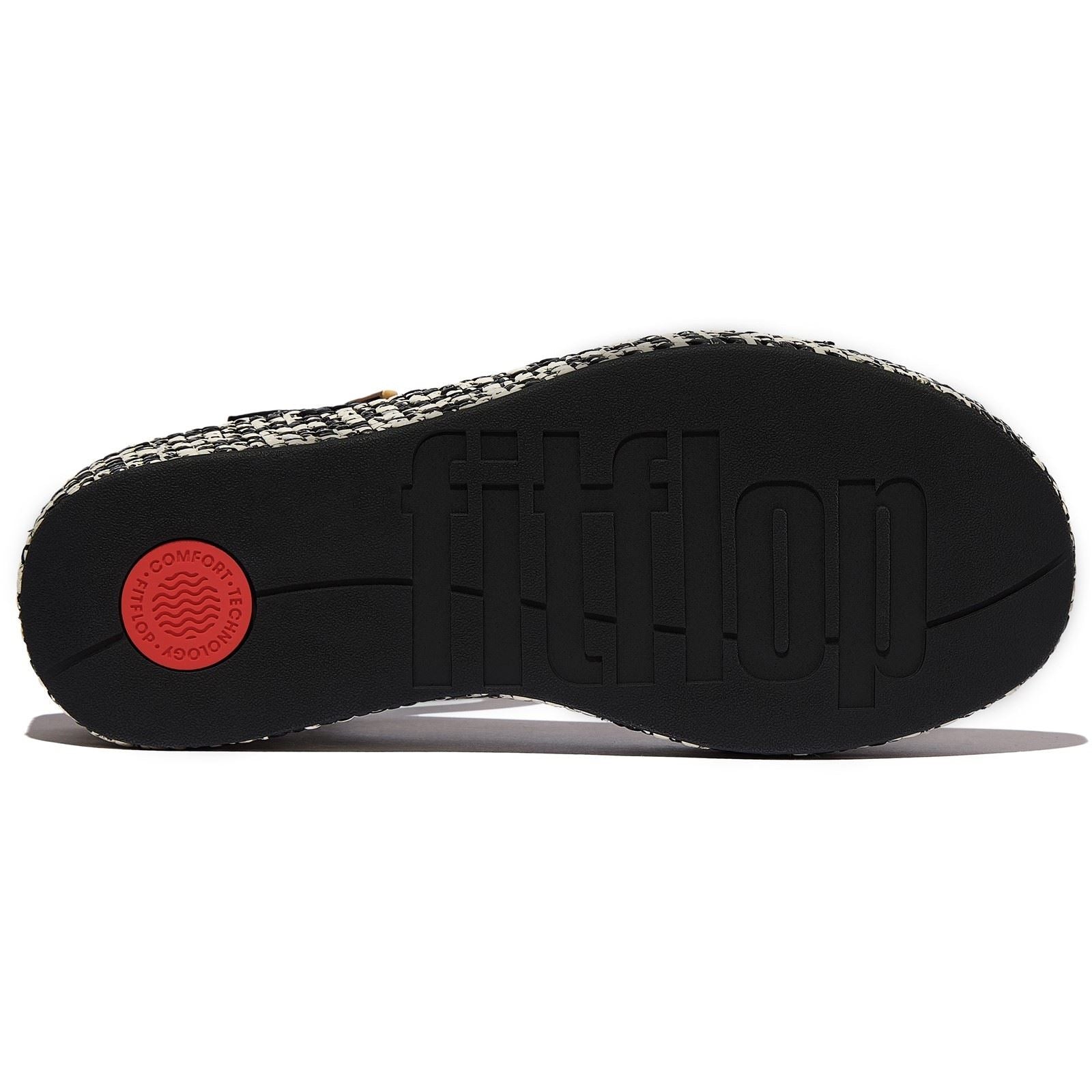 Fitflop Platfforms Wedge Sandales En Faux Daim Noires/Ivoire Pour Femmes