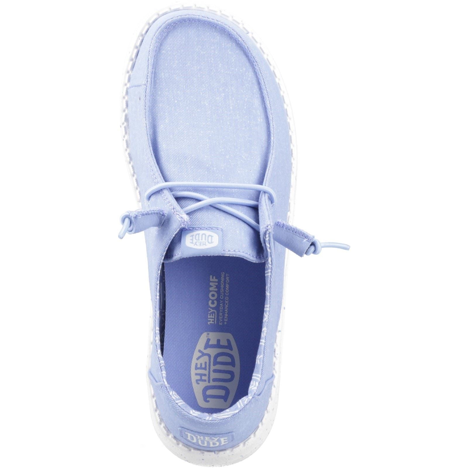HEYDUDE Wendy Stretch Canvas Mocassins En Textile Pour Femmes Bleu Hortensia