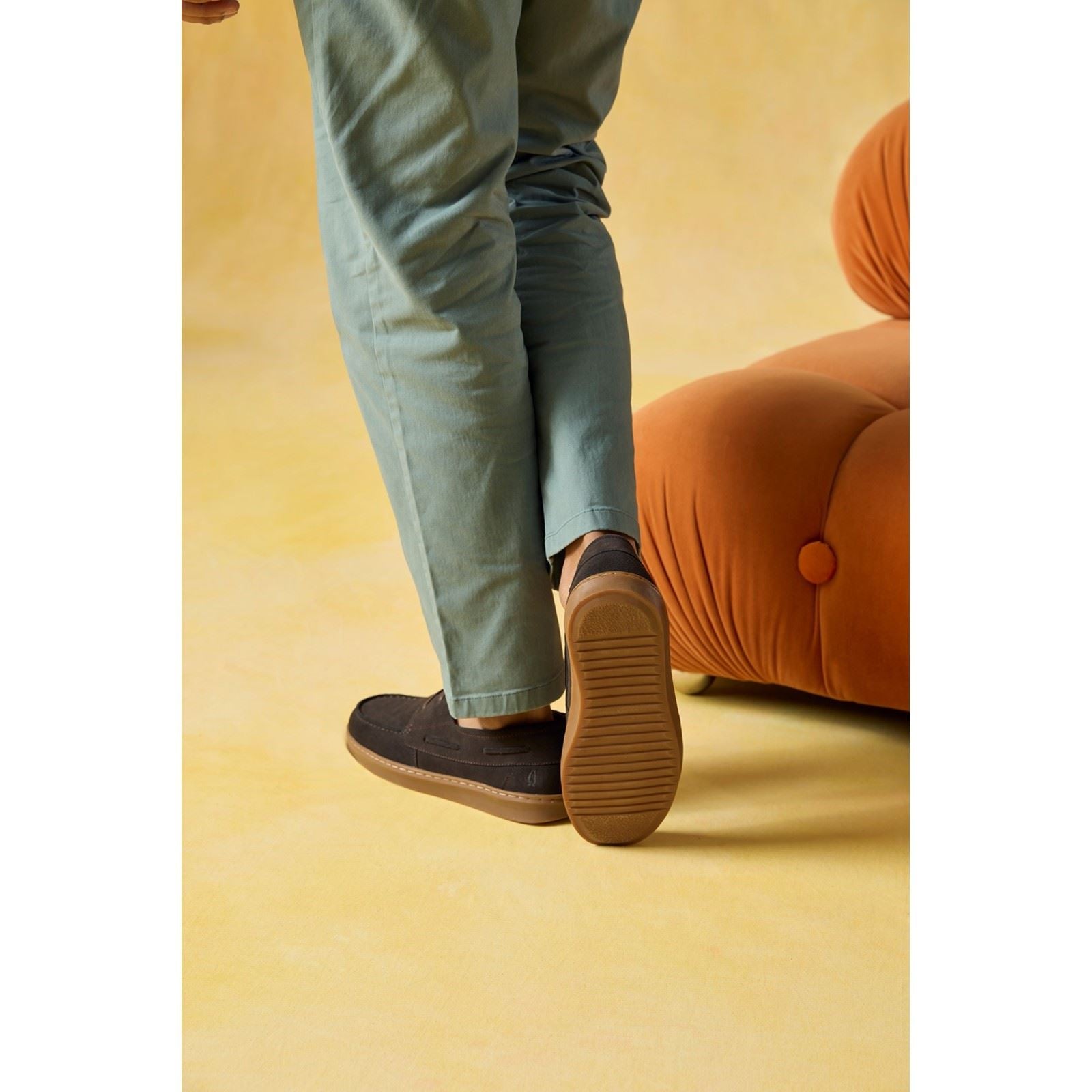 Hush Puppies Madden Boat Shoe Chaussures Bateau En Cuir Pour Hommes Chocolat