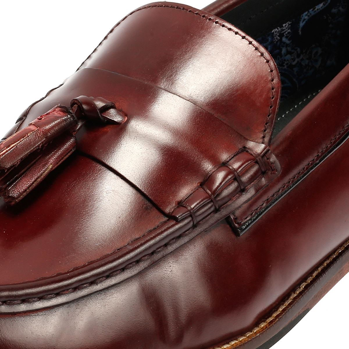 Ben Sherman Sid Mocassins Rouges En Cuir Pour Hommes