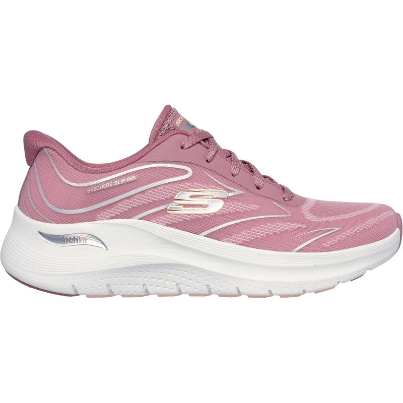 Skechers Arch Fit 2.0 Chaussures De Sport En Toile Mauve Foncé Pour Femme