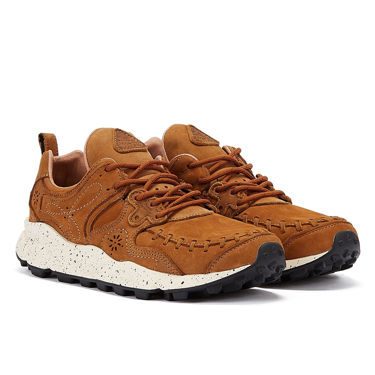 Flower Mountain Baskets Homme En Daim Marron Yamano