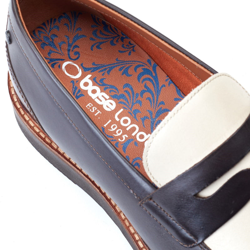 Base London Sid Chaussures Bateau En Cuir Pour Hommes, Marron/Beige