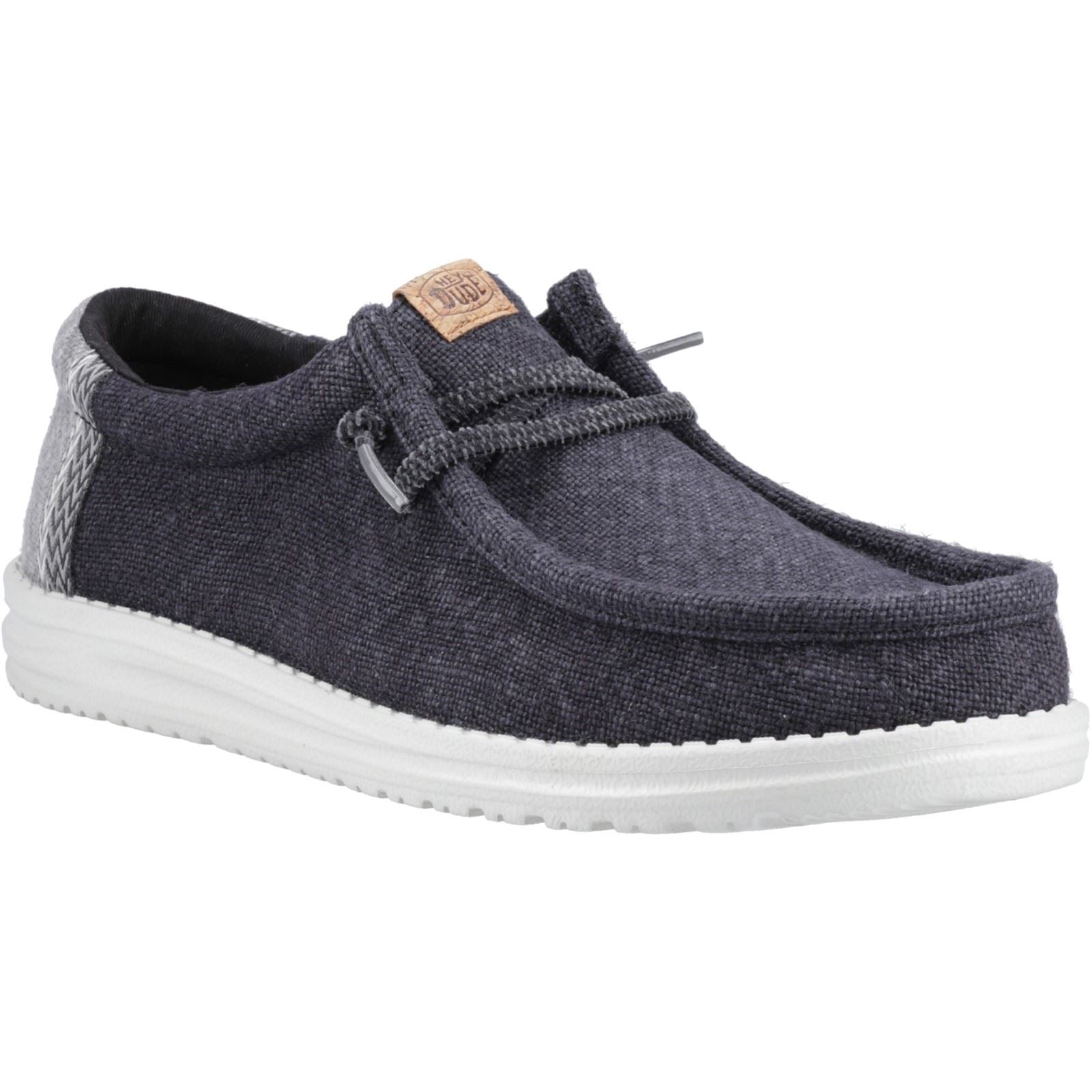 HEYDUDE Wally Jute Chaussures Mocassins En Jute Pour Hommes Noir/Granit Gris