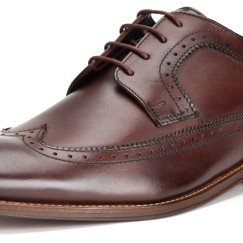 Base London Havisham Chaussures Derby En Cuir Pour Hommes Marron