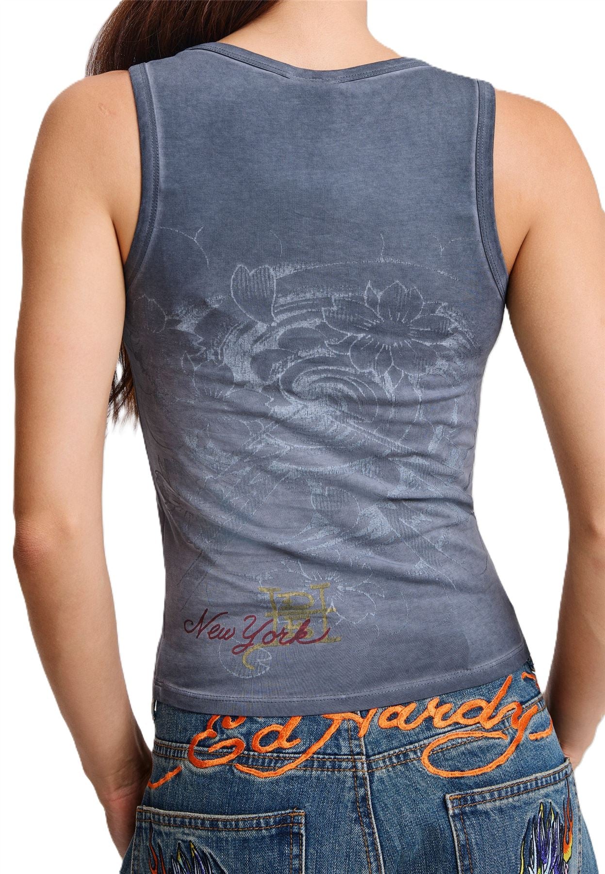 Ed Hardy In Memory of When I Cared Fitted T-Shirts Noirs Pour Femmes
