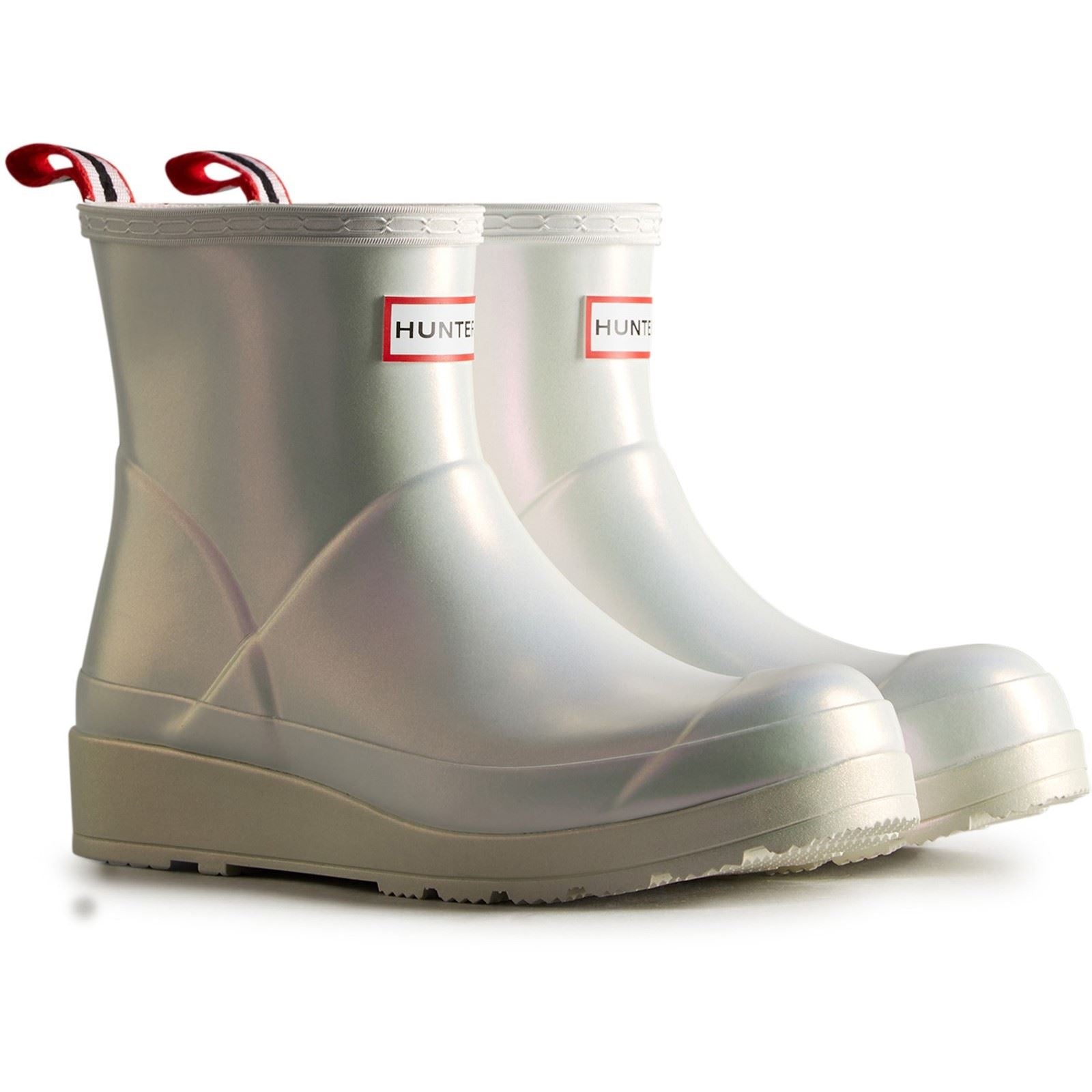 Hunter Nebula Play Bottes En Caoutchouc Argentées Pour Femme