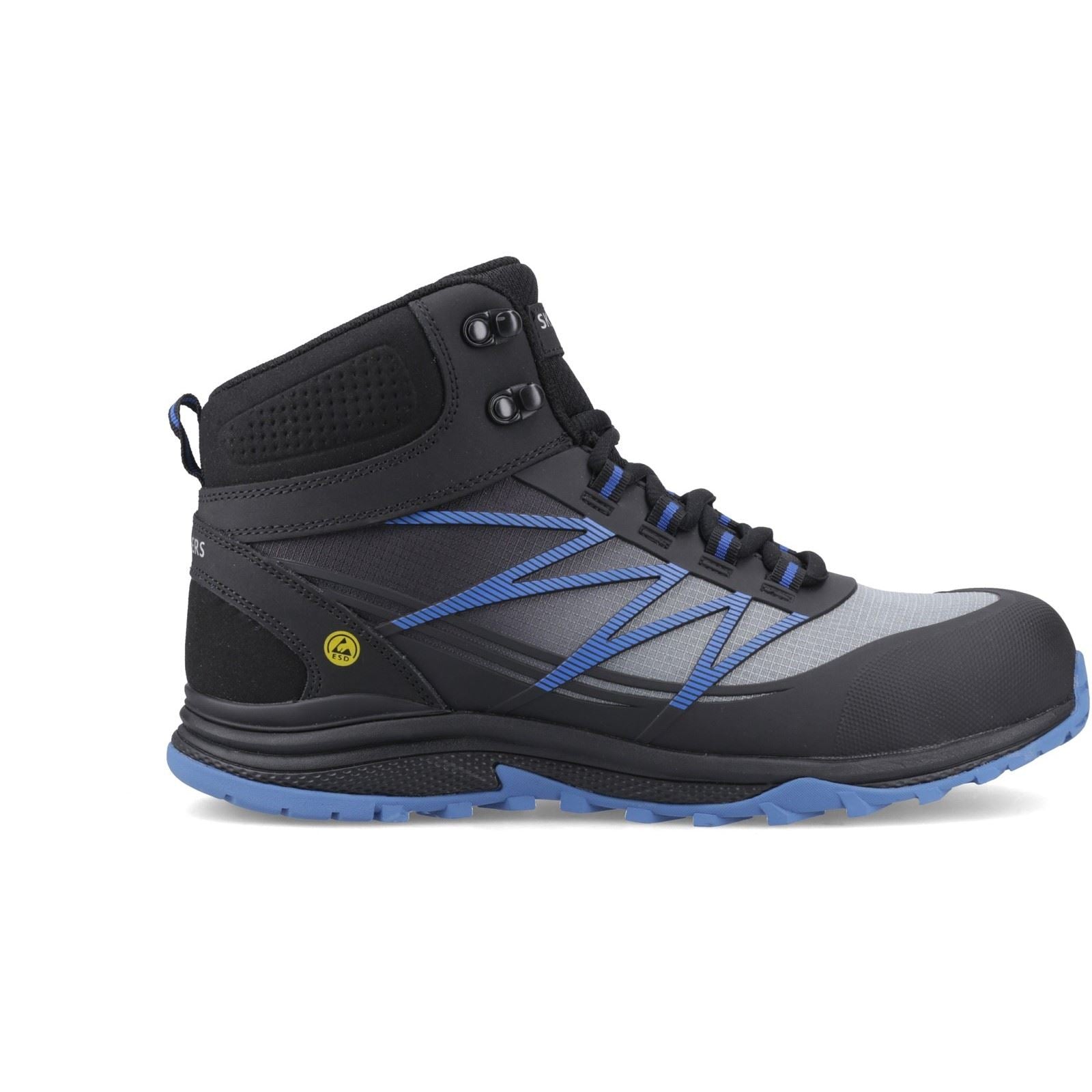 Skechers Workwear Puxal Firmle Bottes De Sécurité En Cuir Pour Hommes Noires/Bleues