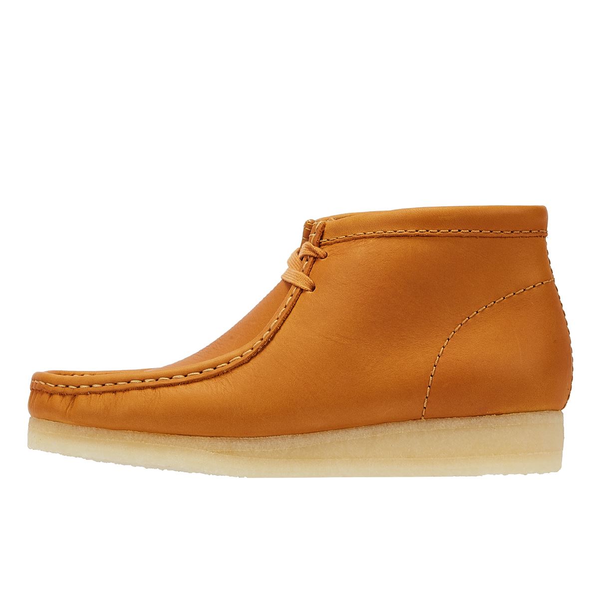 Clarks Originals Bottes Pour Hommes En Cuir Décontractées Wallabee Mid Couleur Tan.