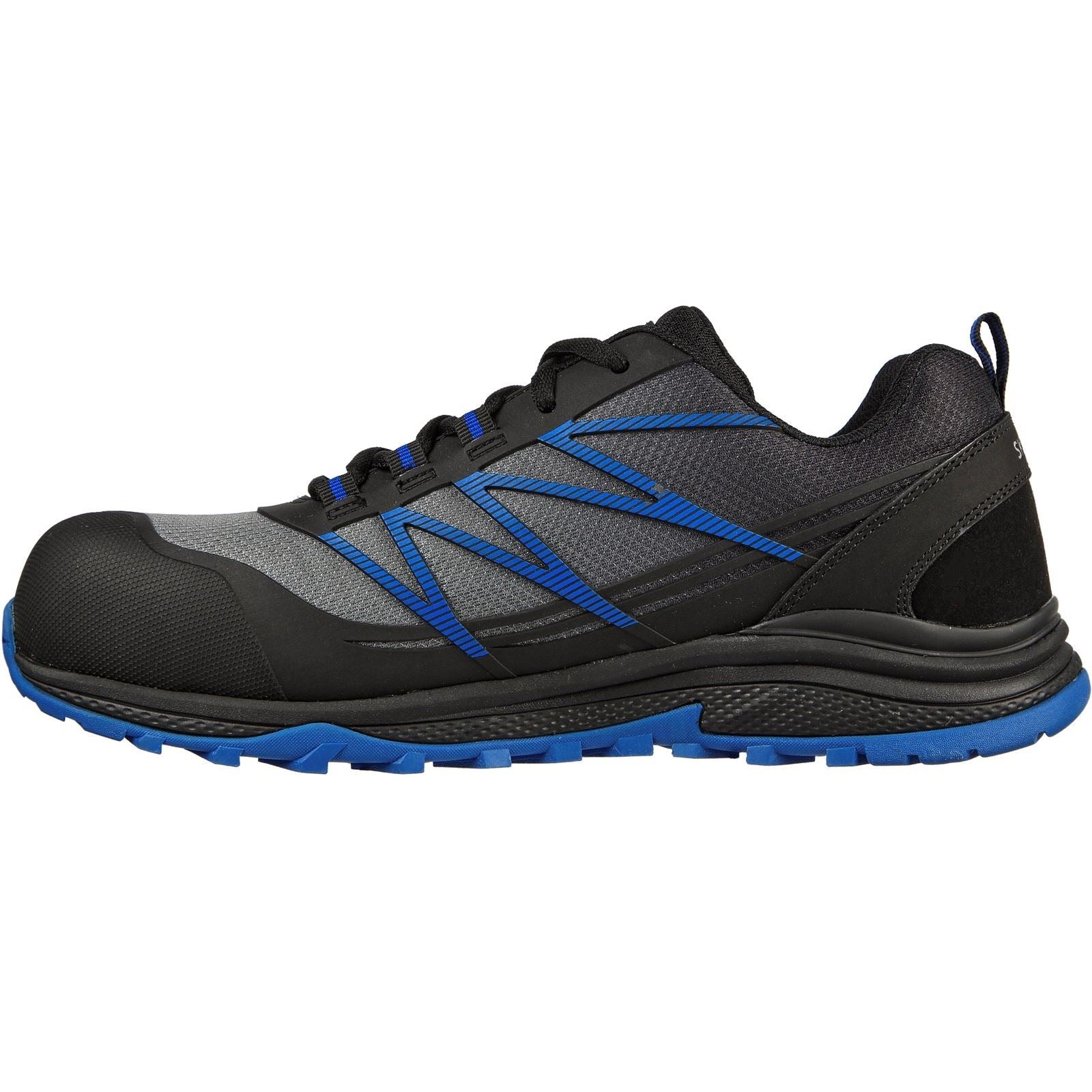 Skechers Workwear Puxal Baskets De Sécurité Noires/Bleues Pour Hommes En Textile