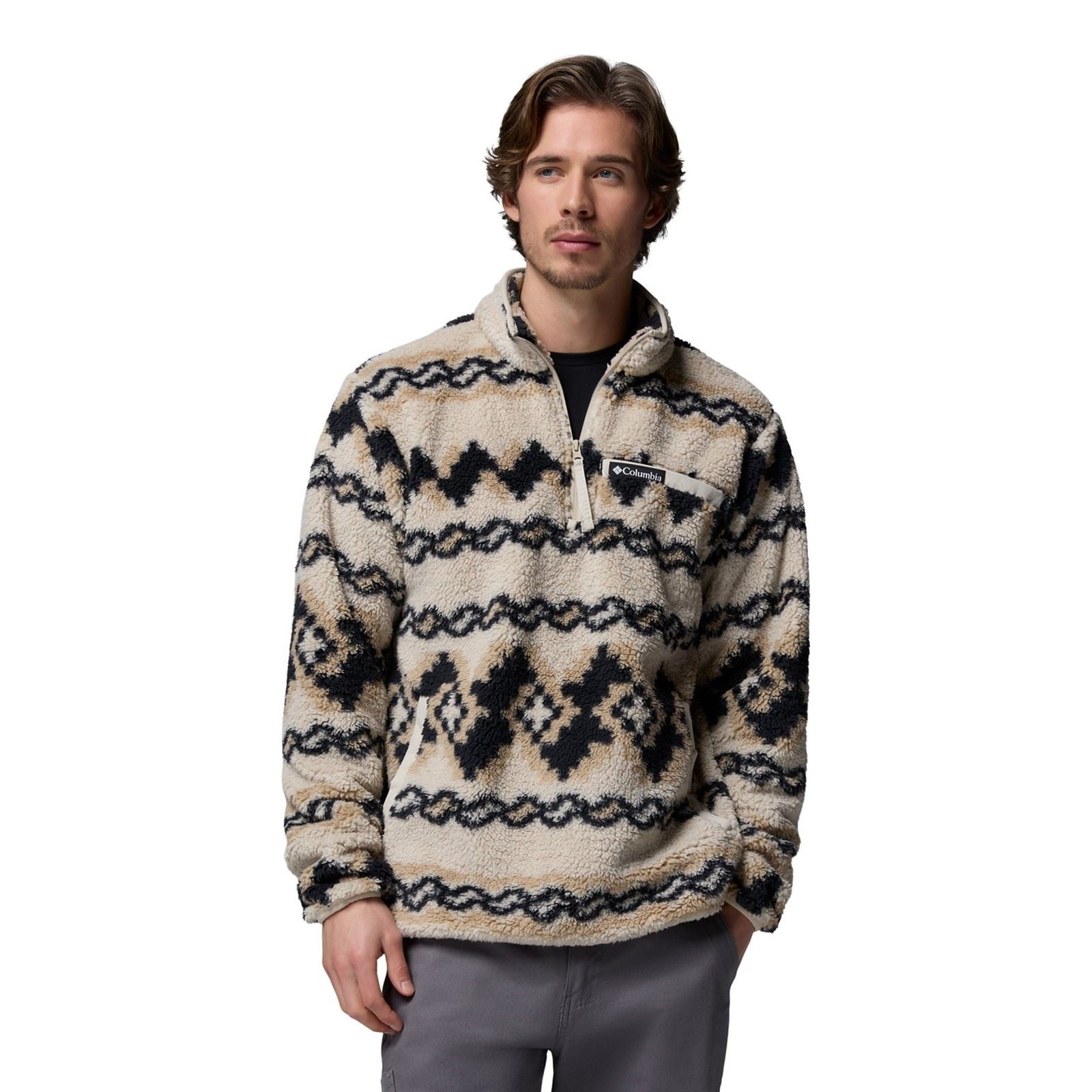 Columbia Rugged Ridge High Pile Half Zip Pull En Polaire Marron Pour Homme