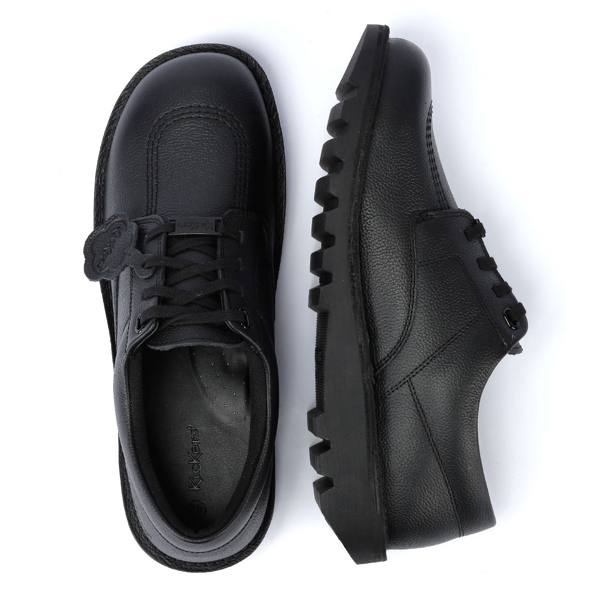 Kickers Kick Lo Tumble Chaussures Noires En Cuir