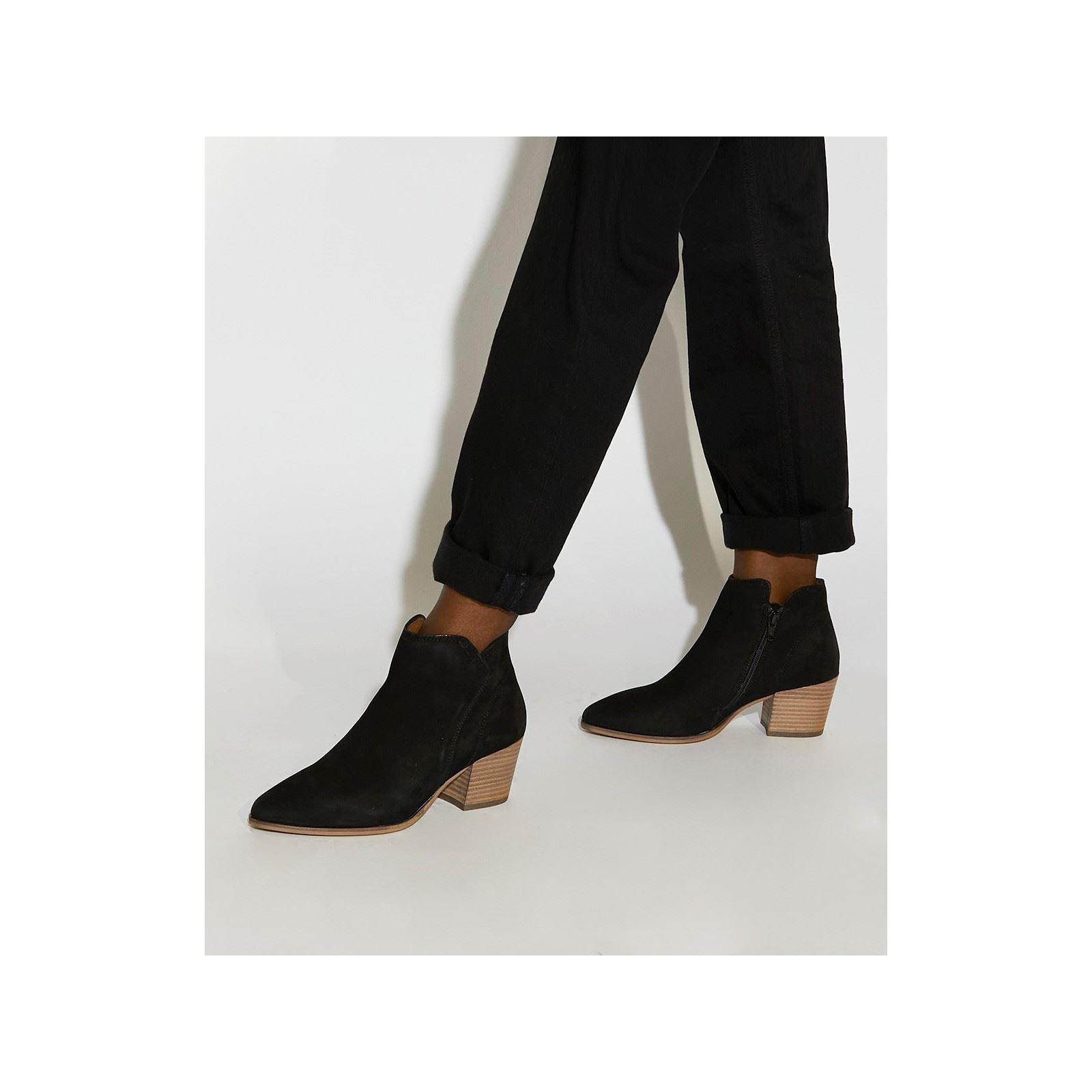 Dune Parlour Bottes Noires En Nubuck Pour Femmes