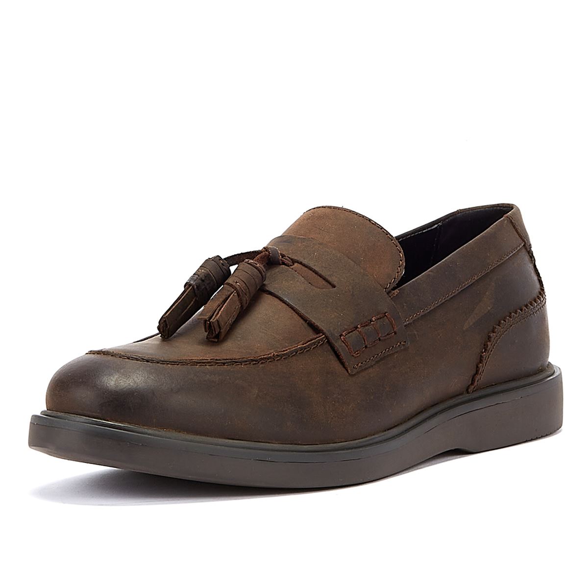 Hudson Mocassins Pour Hommes En Cuir Marron Cato Loafer Crazy