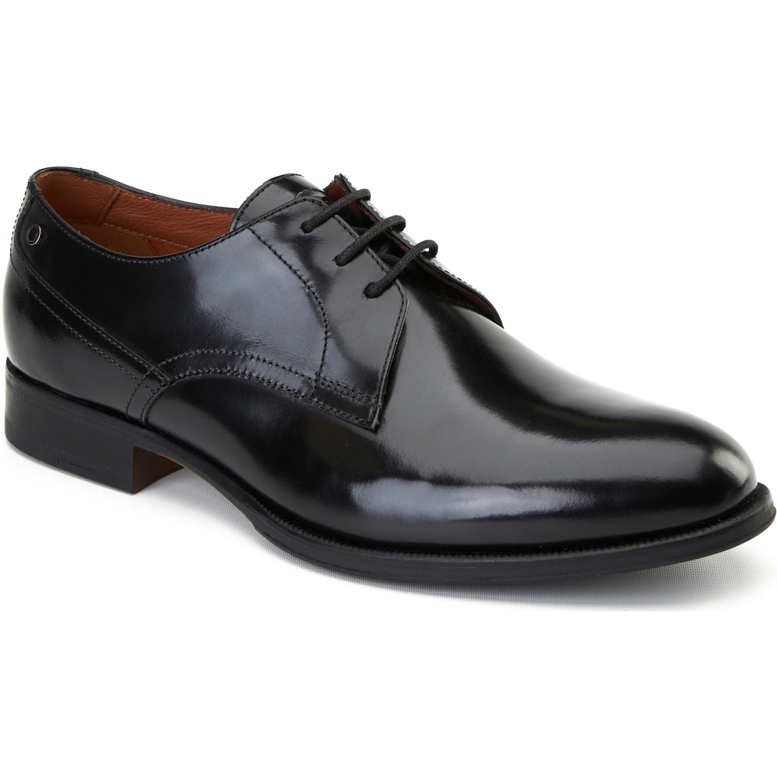 Base London Edison Chaussures En Cuir Noir À Lacets Pour Hommes