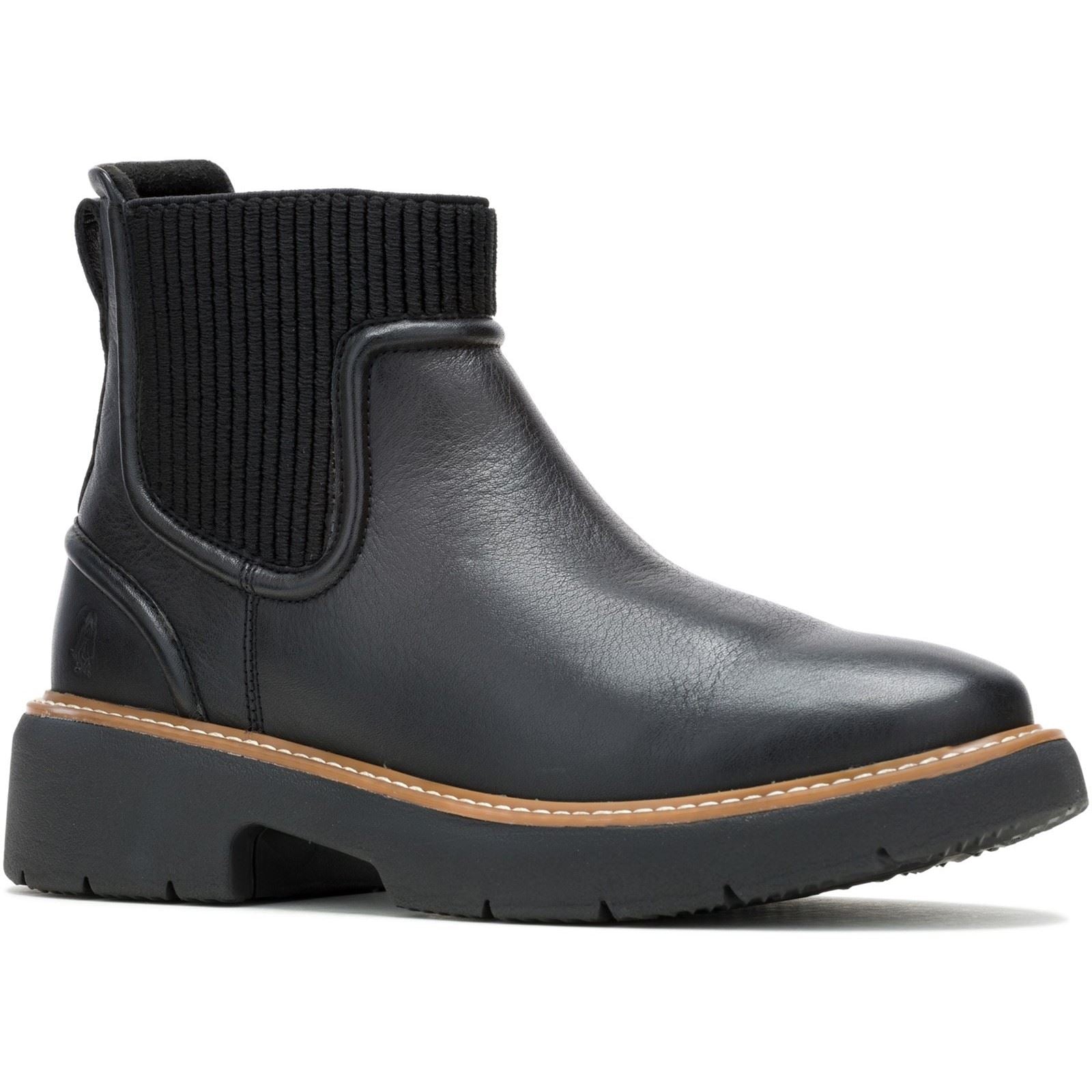 Hush Puppies Jodie Bottes Noires En Cuir Pour Femmes