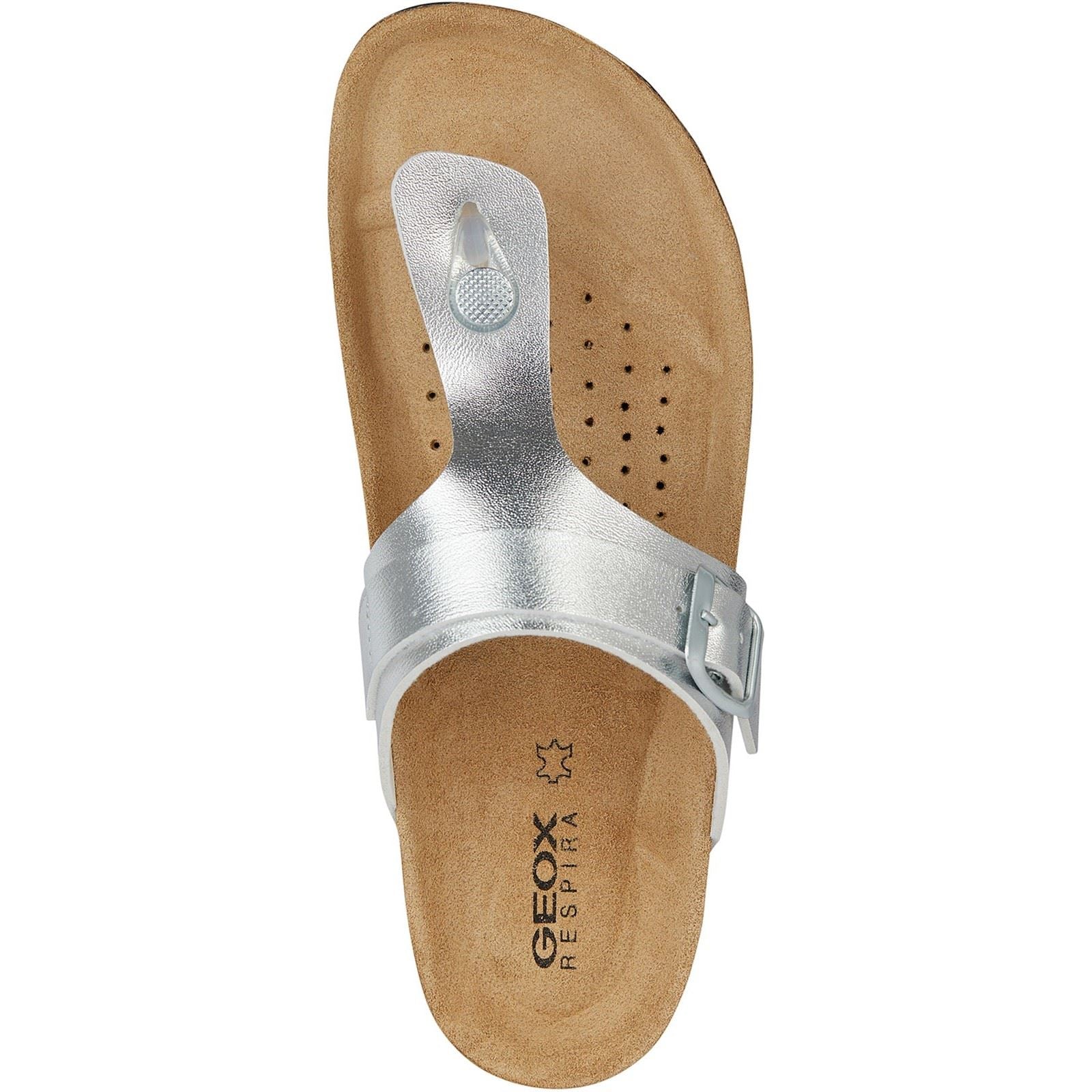 Geox D Brionia Metal Sandales En Argent Pour Femmes
