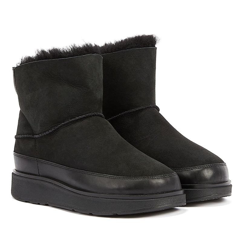 FitFlop Bottes Noires En Peau De Mouton Retournée Pour Femme