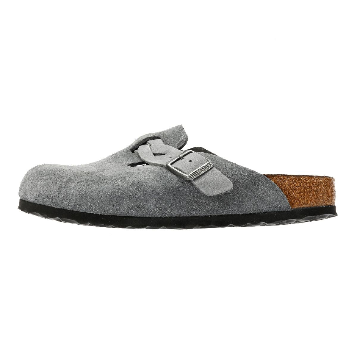 Birkenstock Boston Braided Sabots Pour Femmes En Suède Gris