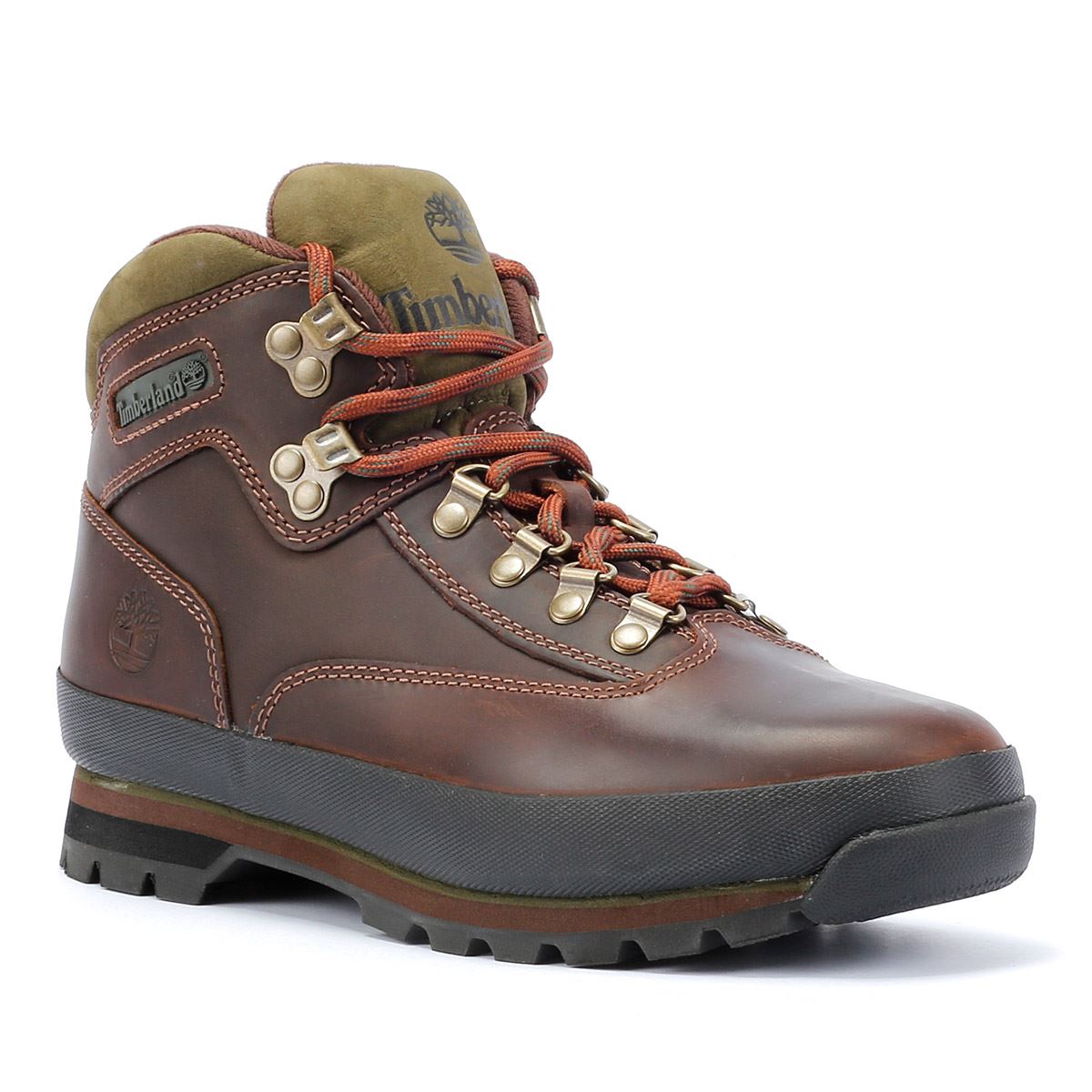 Timberland Euro Hiker Mid Lace Bottes En Cuir Marron Pour Hommes