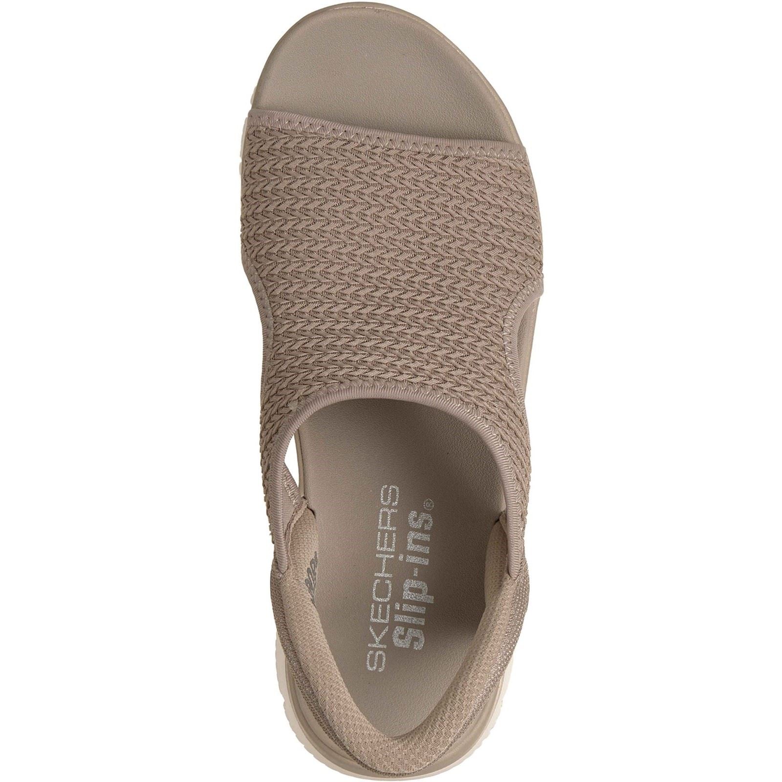 Skechers Summits Sweetly Evolved Sandales Taupe En Textile Pour Femmes