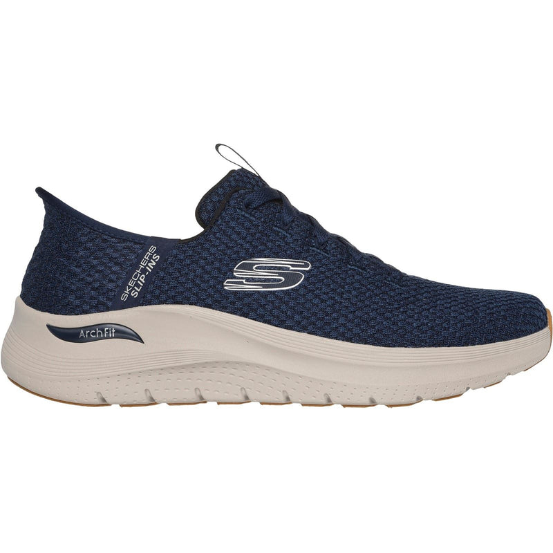 Skechers Arch Fit 2.0 Look Ahead Chaussures De Sport Pour Hommes En Toile Bleu Marine
