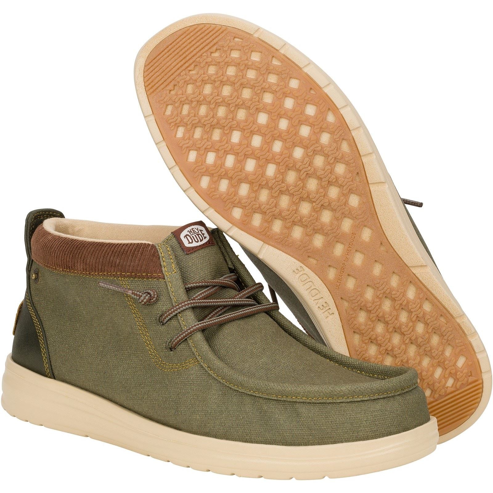 HEYDUDE Wally Mid GripR Bottes En Olive Poussiéreux Pour Hommes