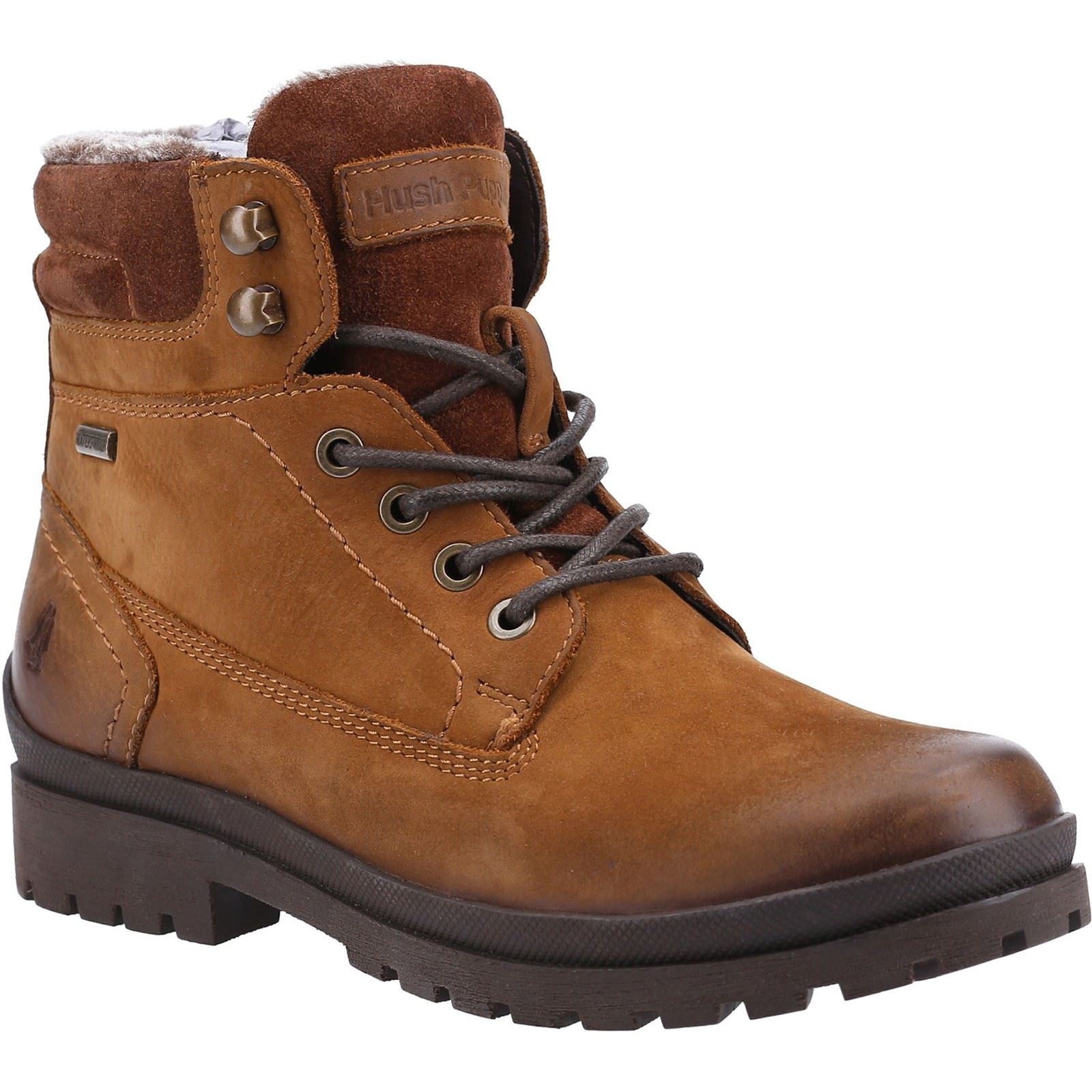 Hush Puppies Annay Bottes En Cuir Pour Femmes Couleur Chameau
