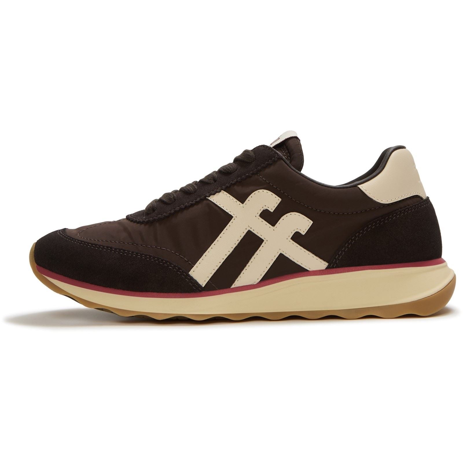 Fitflop Retro-Q FF Baskets En Nylon Pour Femmes Chocolat Brun/Beige Paris