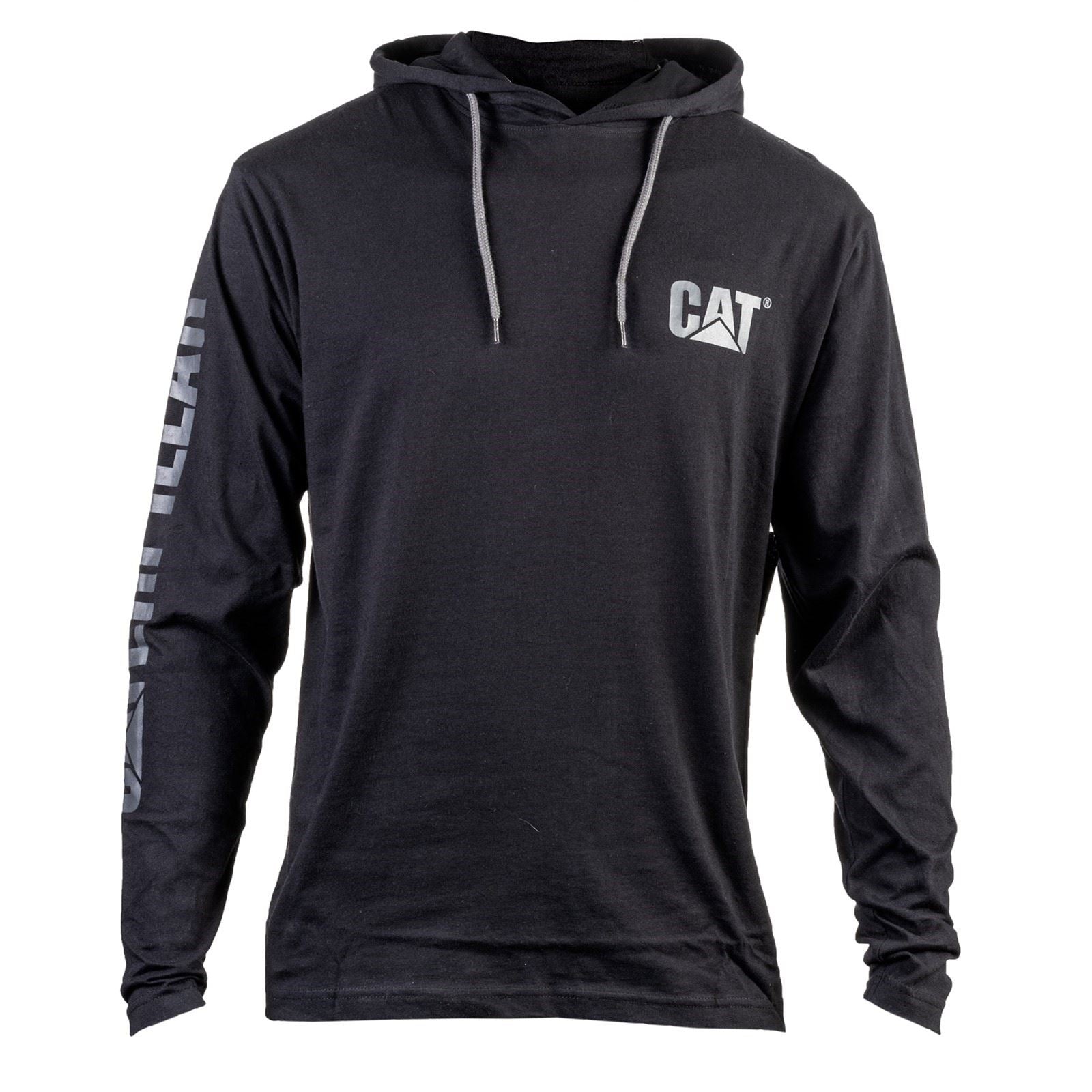 Caterpillar Hooded Long Sleeve T-Shirt Noir En Coton Pour Homme
