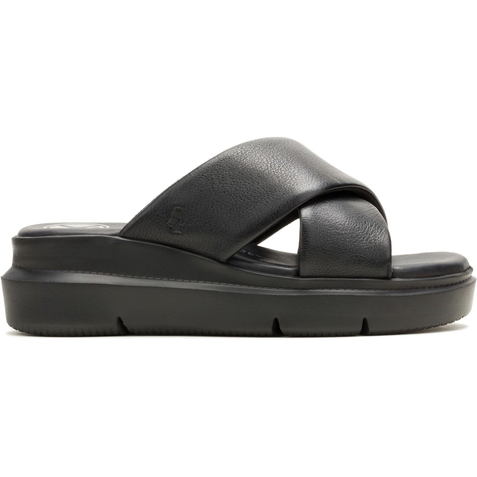 Hush Puppies Uplift Sandales Noires Pour Femmes En Cuir