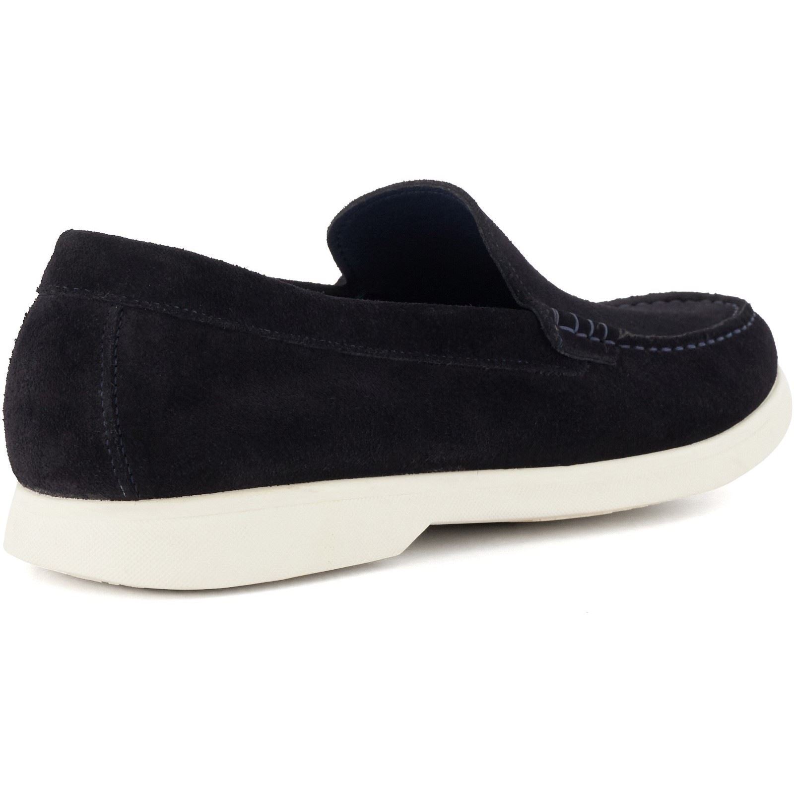 Dune Buftonn Chaussures Mocassins Pour Homme En Daim Bleu Marine