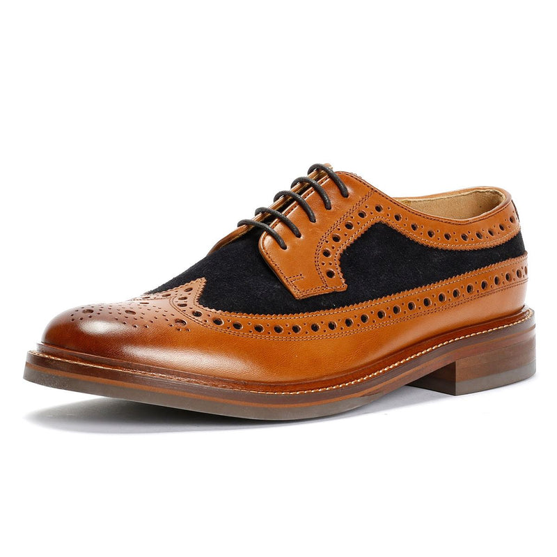 Chapman & Moore Longwing Brogue Chaussures En Cuir Pour Hommes Brunes À Lacets