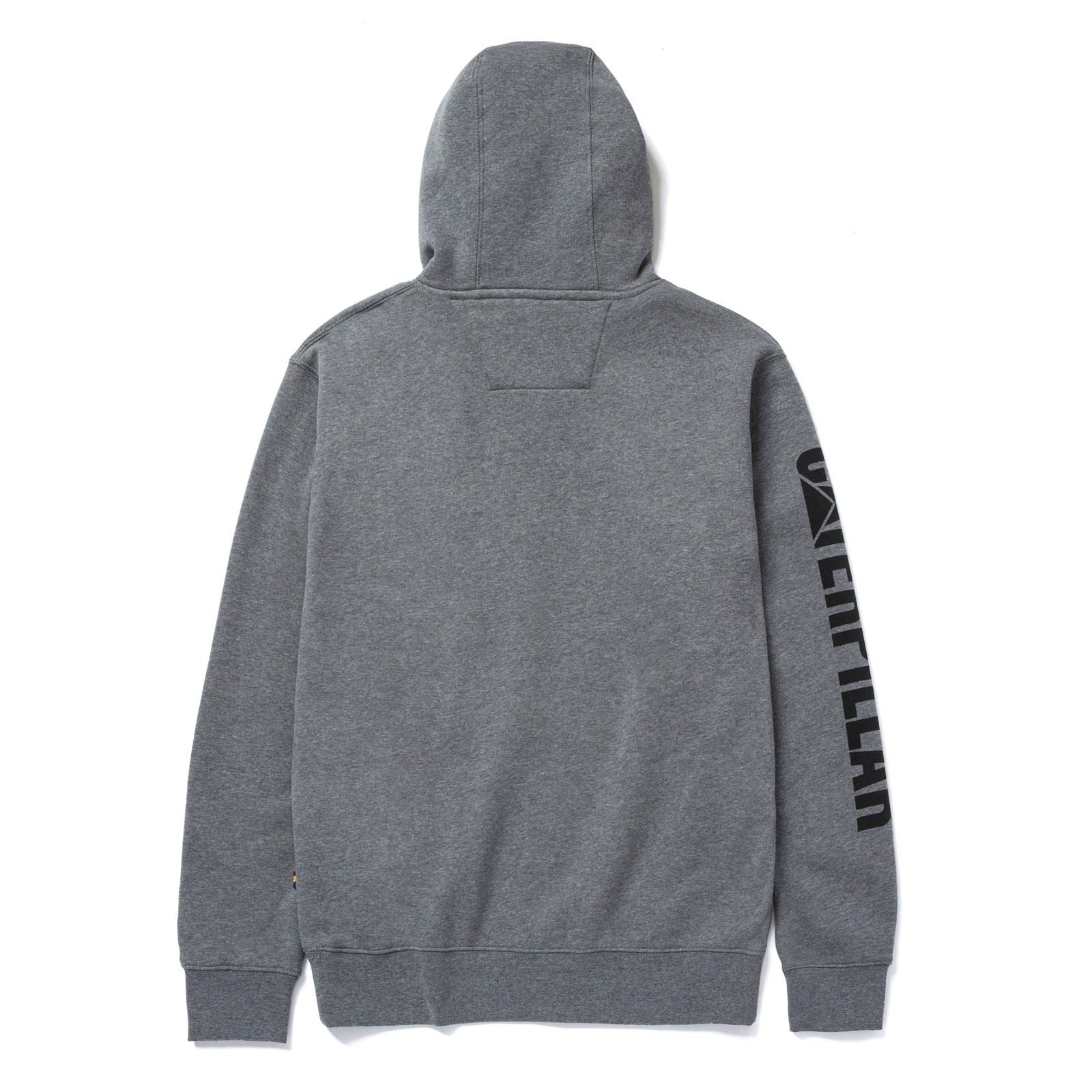 Caterpillar Trademark Banner Sweat À Capuche Gris En Coton Pour Homme
