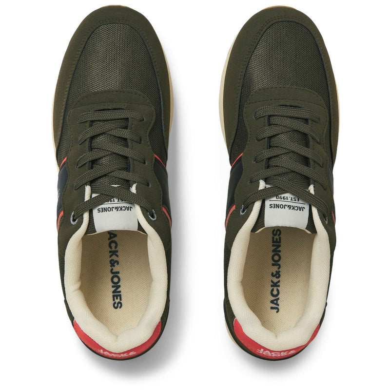 Jack & Jones Spirit Runner Sneakers Pour Homme En Polyuréthane, Vert Olive