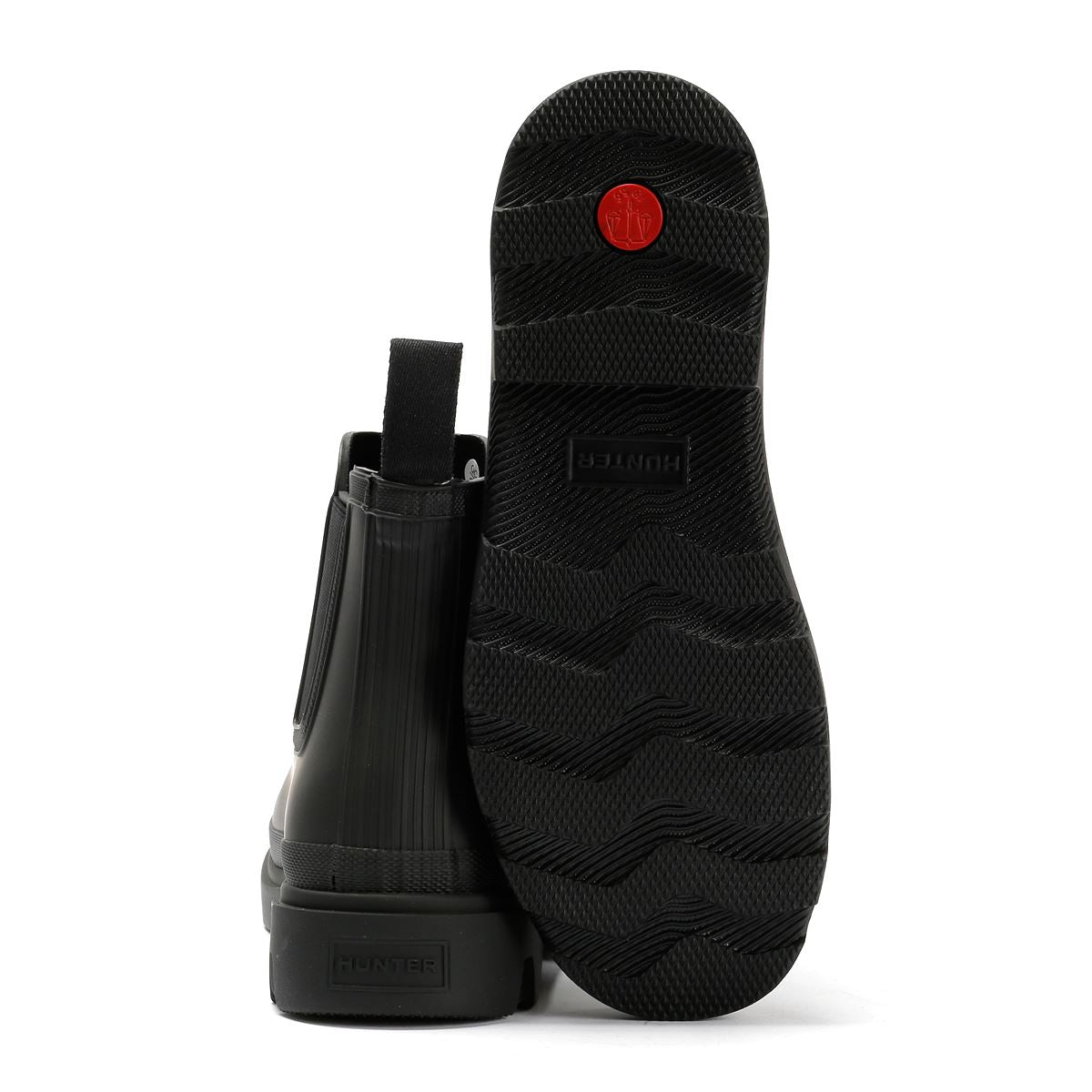 Hunter Downpour Chelsea Bottes En Caoutchouc Noires Pour Femmes