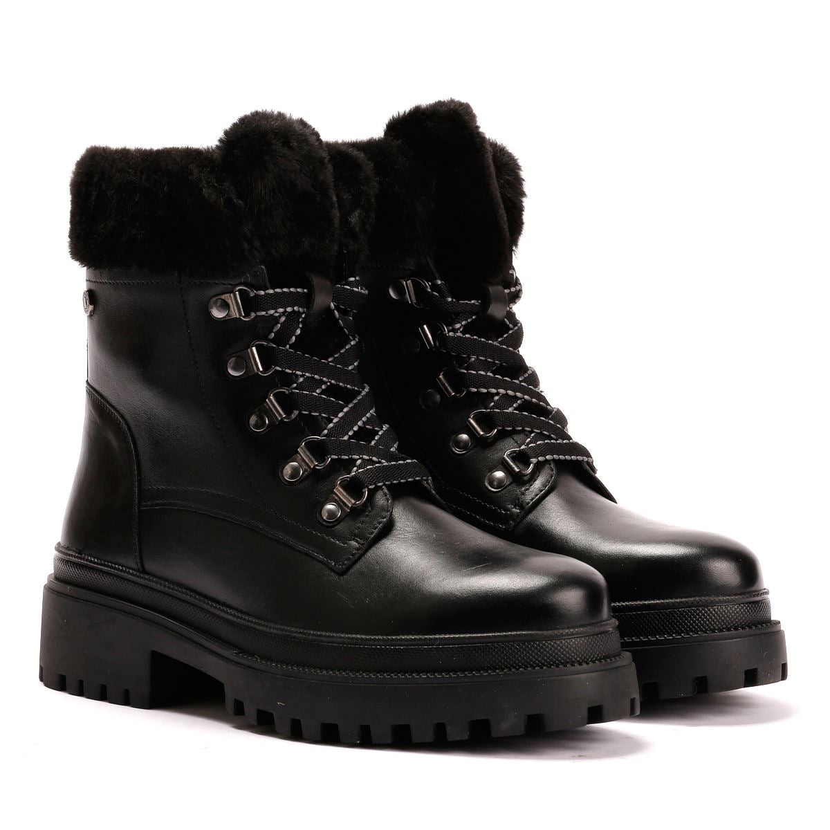 Osprey London The Budapest Bottes Noires En Cuir Pour Femmes