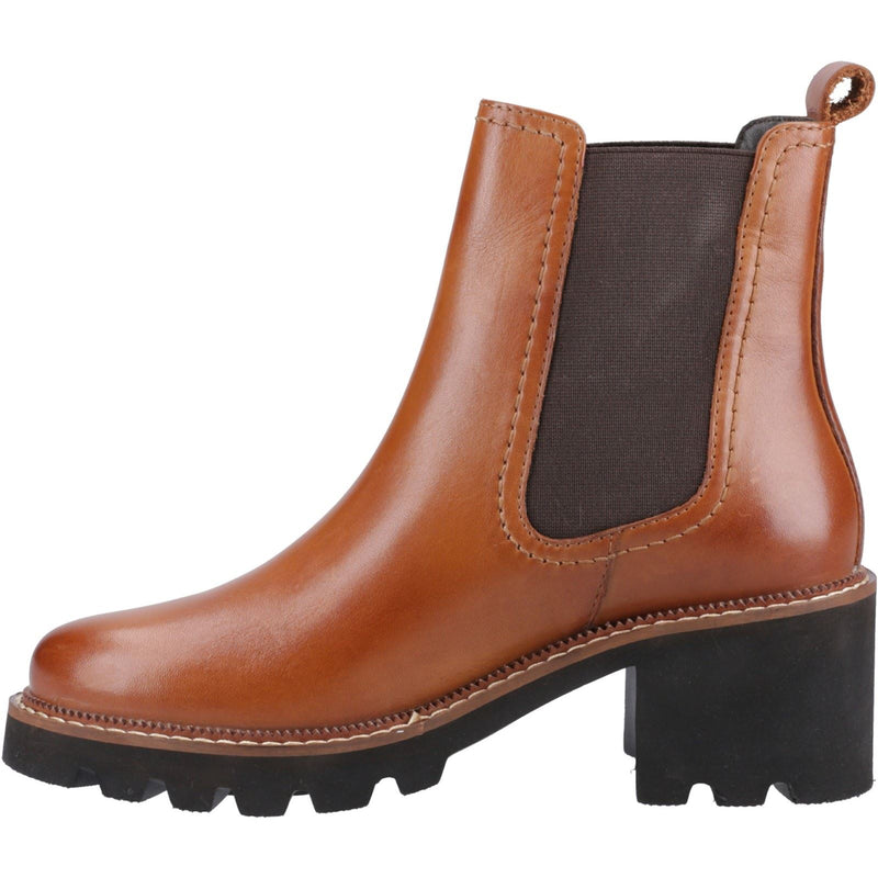Hush Puppies Gaia Bottes Chelsea À Talons En Cuir Pour Femmes Couleur Fauve