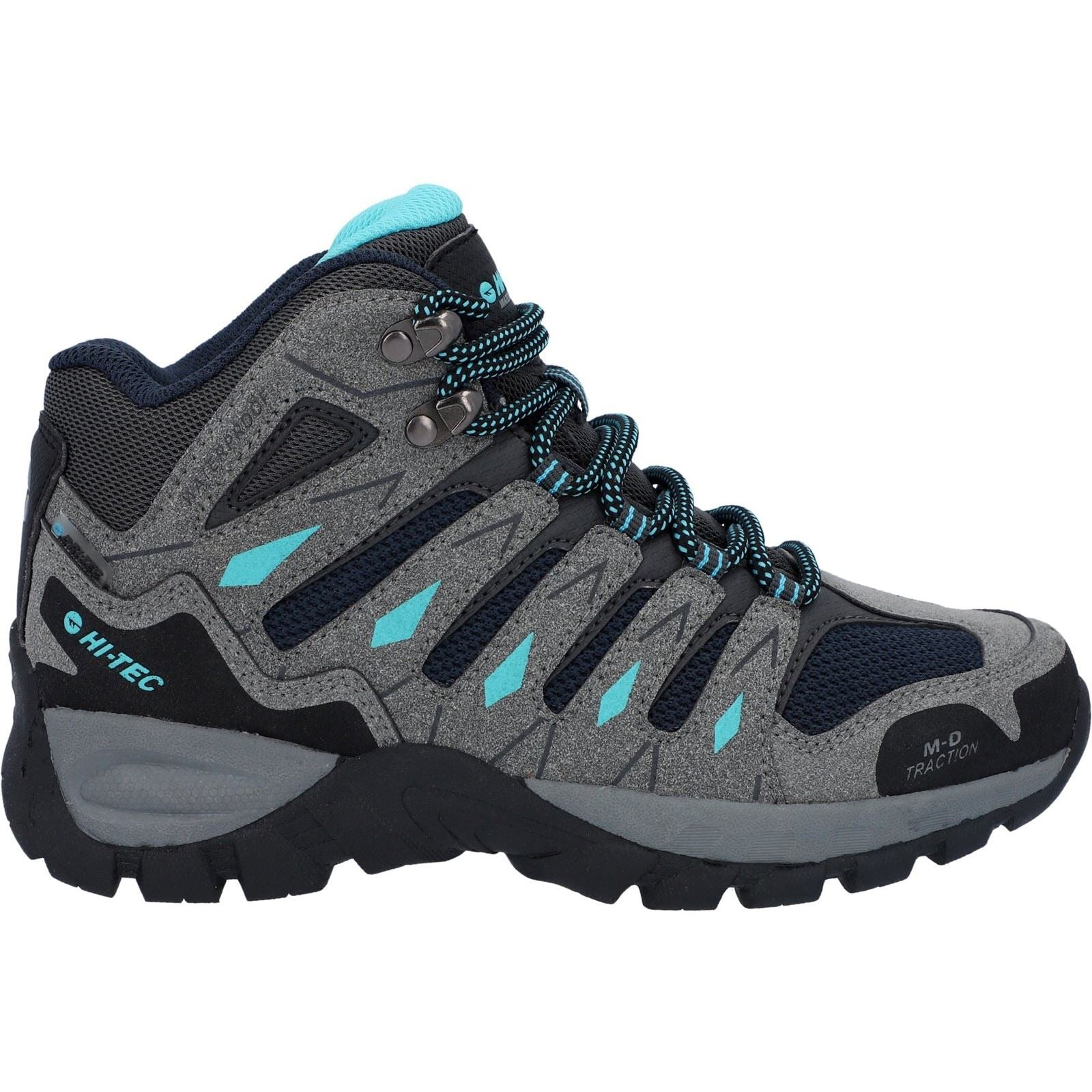 Hi-Tec Corzo Mid Bottes De Randonnée En Daim Synthétique Pour Femme Gris Graphite/Rouge Foncé