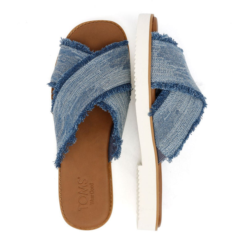TOMS Mae Crossover Sandales Bleues En Denim Pour Femme