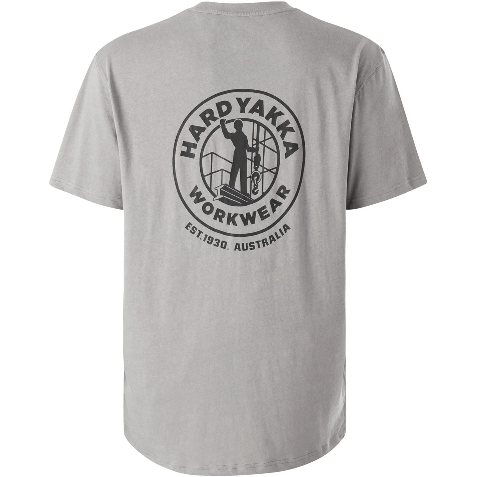 Hard Yakka Heritage Icon T-Shirts À Manches Courtes Grises Pour Hommes En Coton