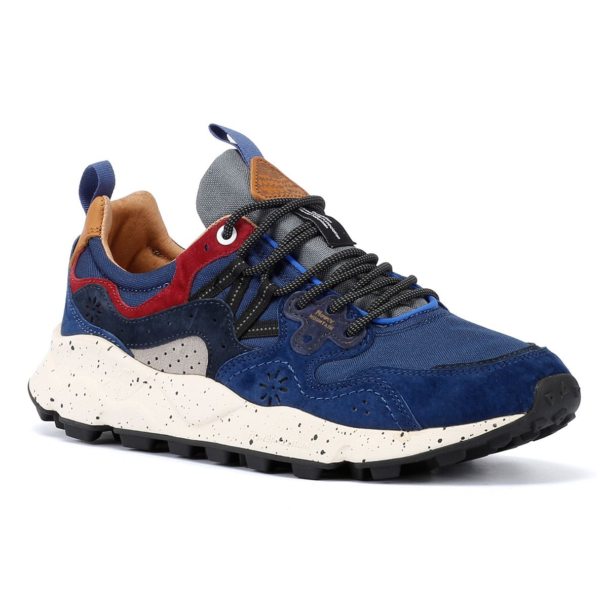 Flower Mountain Yamano 3 Baskets Pour Homme En Daim Couleur Bleu Marine Clair/Orange.